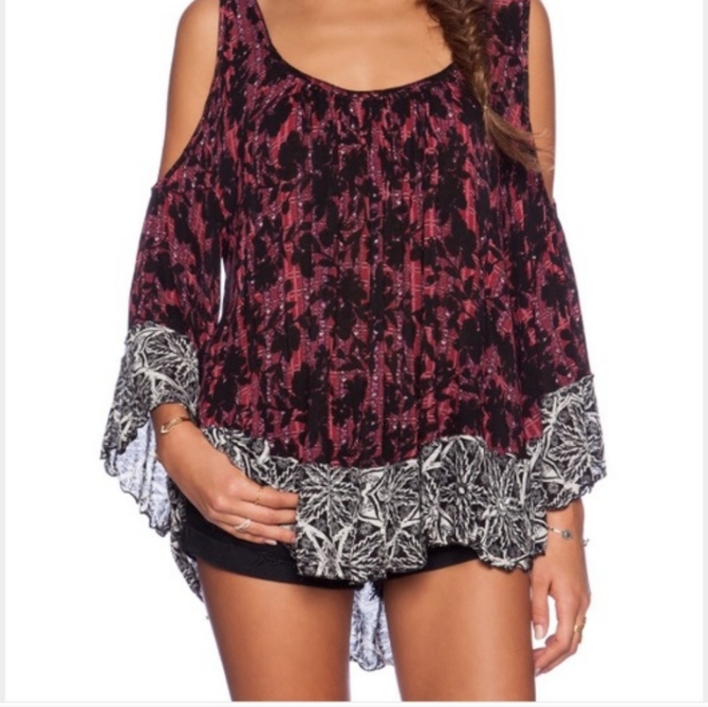 Free People Chole Cold Shoulder Boho Top